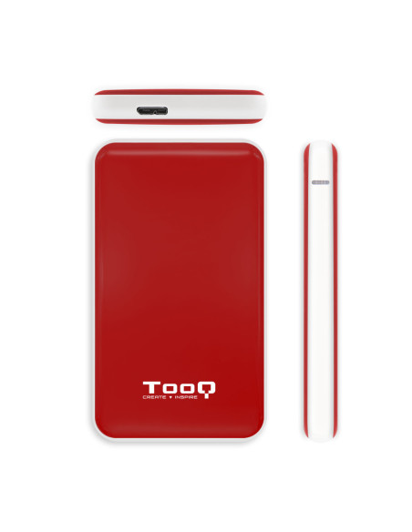 TooQ TQE-2528R caja para disco duro externo Caja externa para unidad de estado sólido (SSD) Rojo 2.5"