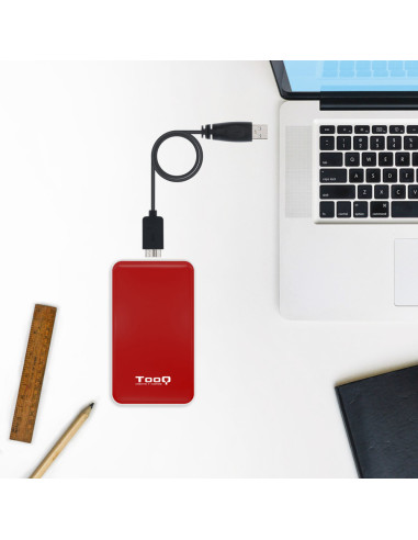 TooQ TQE-2528R caja para disco duro externo Caja externa para unidad de estado sólido (SSD) Rojo 2.5"