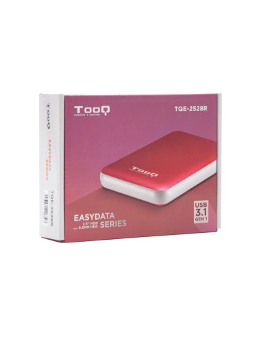 TooQ TQE-2528R caja para disco duro externo Caja externa para unidad de estado sólido (SSD) Rojo 2.5"