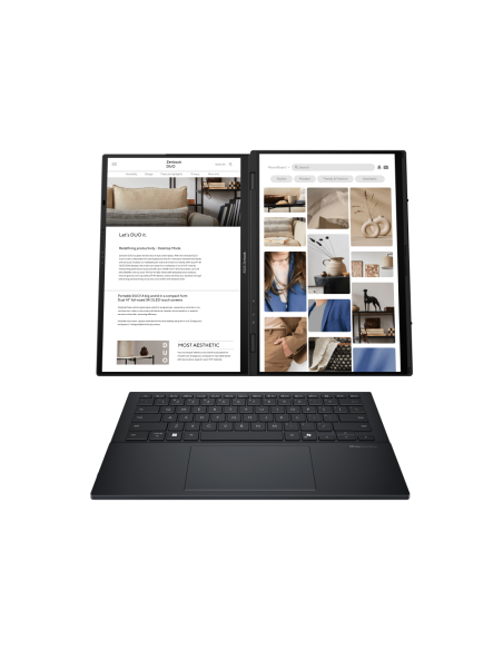 ASUS Zenbook Duo OLED UX8406CA-QL336W - Ordenador Portátil 14" WUXGA (Intel Core Ultra 7 255H, 32GB RAM, 1TB SSD, Arc 140T, Wind