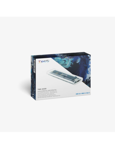 TooQ Caja Externa para SSD M.2 NGFF/NVMe, Transparente, RGB