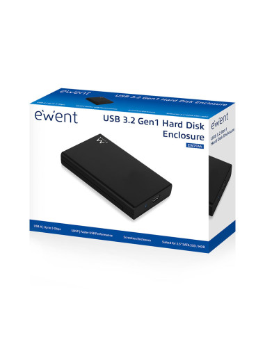 Ewent EW7044 caja para disco duro externo Carcasa de disco duro/SSD Negro 2.5"