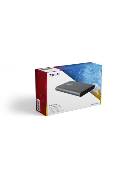 TooQ Caja Externa para Discos de 2,5” HDD/SSD, Gris