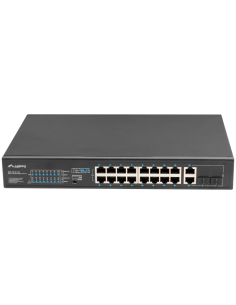 Lanberg RSFE-16P-2C-150 switch No administrado Gigabit Ethernet (10/100/1000) Energía sobre Ethernet (PoE) 1U Negro