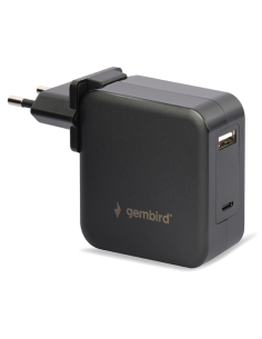 Gembird NPA-PD60-01 cargador de dispositivo móvil Portátil, Smartphone Negro Corriente alterna Interior