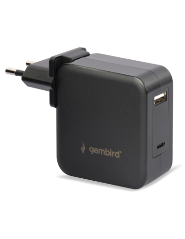 Gembird NPA-PD60-01 cargador de dispositivo móvil Portátil, Smartphone Negro Corriente alterna Interior
