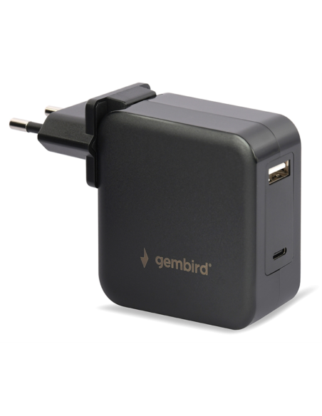 Gembird NPA-PD60-01 cargador de dispositivo móvil Portátil, Smartphone Negro Corriente alterna Interior