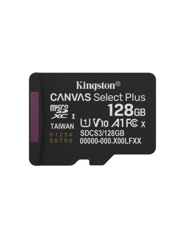 Kingston Technology 128GB microSDXC Canvas Select Plus Gen3 150MB/s A1 (Incluye adaptador de SD)