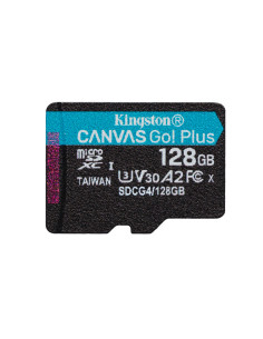 Kingston Technology Tarjeta microSDXC Canvas Go Plus Gen4 de 128 GB, 200 MB/s, A2 U3 V30 y adaptador 2