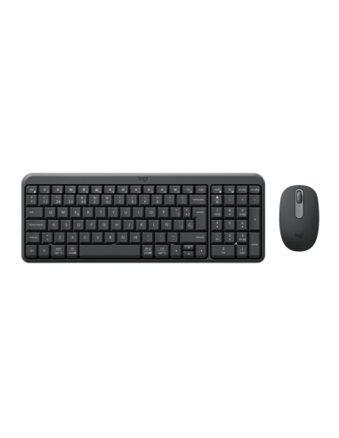 Logitech MK250 Compact Bluetooth Wireless Combo teclado Ratón incluido Universal RF Wireless + Bluetooth QWERTY Español Grafito