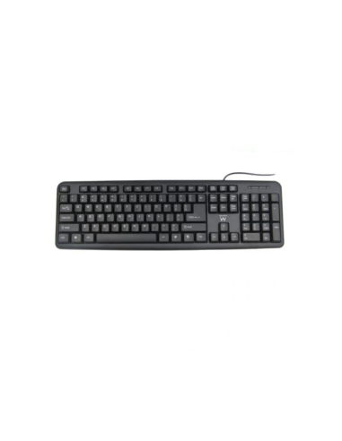 Ewent EW3112 teclado Oficina USB + PS/2 QWERTY Portugués Negro