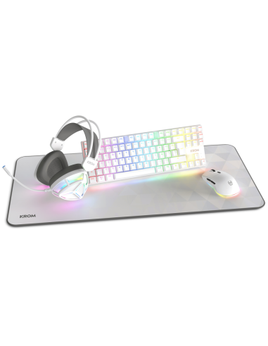 Krom NXKROMKLASS teclado Ratón incluido Juego USB QWERTY Inglés Blanco