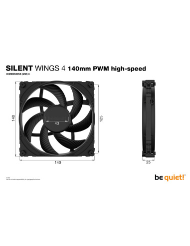 be quiet! SILENT WINGS 4 | 140mm PWM high-speed Carcasa del ordenador Ventilador 14 cm Negro 1 pieza(s)