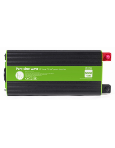 Gembird EG-PWC-PS1000-01 adaptador e inversor de corriente Auto 1000 W Negro, Verde