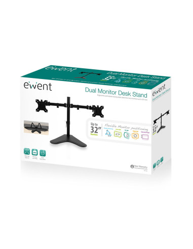 Ewent EW1536 soporte para monitor 81,3 cm (32") Escritorio Negro