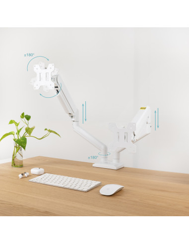 TooQ DB1434TNR-W soporte para monitor 86,4 cm (34") Escritorio Blanco