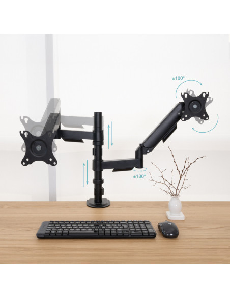 TooQ DB1533TNR-B soporte para monitor 81,3 cm (32") Escritorio Negro