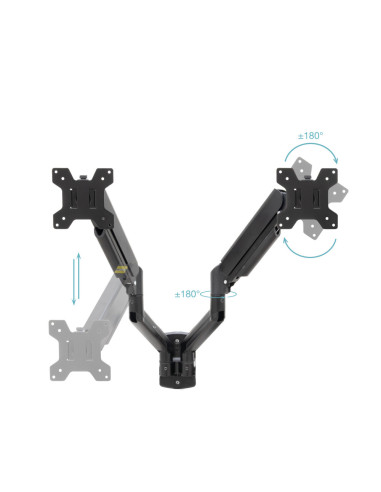 TooQ LP1434TNR-B soporte para monitor 86,4 cm (34") Escritorio Blanco