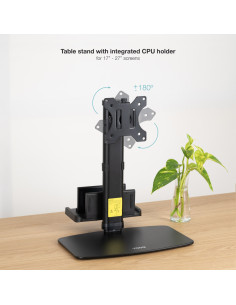 TooQ Soporte de mesa para pantallas 17”-27” con soporte integrado para CPU Ligera 2