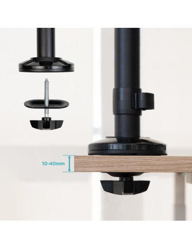 TooQ Soporte de Mesa para TPV/Impresora/Pantallas 17”-32”/Terminal/Lector/Teclado