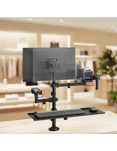 TooQ Soporte de Mesa para TPV/Impresora/Pantallas 17”-32”/Terminal/Lector/Teclado