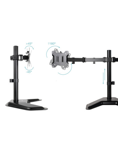 TooQ Soporte de Mesa, Giratorio e Inclinable, para 2 Pantallas de 17”-32”