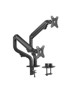 AISENS Soporte de Mesa ECO Contrapeso Giratorio e Inclinable para Monitor/TV 8Kg (3 Pivotes, 2 Brazos) de 17-32, Negro