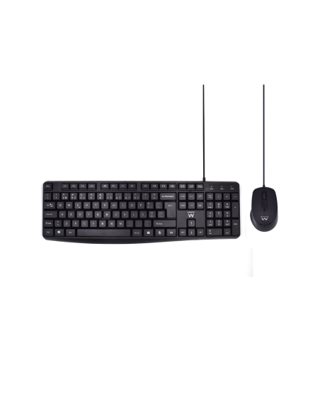 Ewent EW3007 teclado Ratón incluido Oficina USB QWERTY Portugués Negro