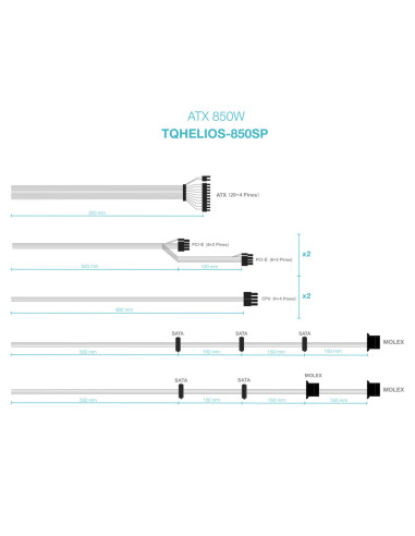 TooQ Fuente de alimentación ATX 850W APFC 80Plus Bronze
