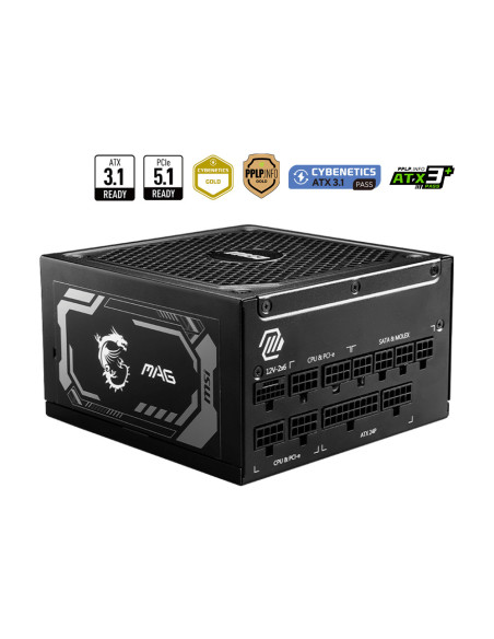 MSI MAG A1250GL PCIE5 unidad de fuente de alimentación 1250 W 24-pin ATX ATX Negro