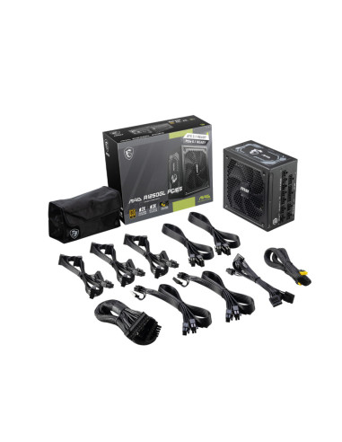 MSI MAG A1250GL PCIE5 unidad de fuente de alimentación 1250 W 24-pin ATX ATX Negro