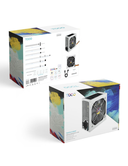 TooQ TQAPOLO-550SP unidad de fuente de alimentación 550 W 20+4 pin ATX ATX Plata