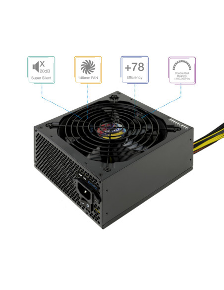 TooQ TQAPOLO-700SP unidad de fuente de alimentación 700 W 20+4 pin ATX ATX Negro