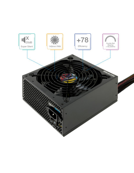 TooQ TQAPOLO-750SP unidad de fuente de alimentación 750 W 20+4 pin ATX ATX Negro