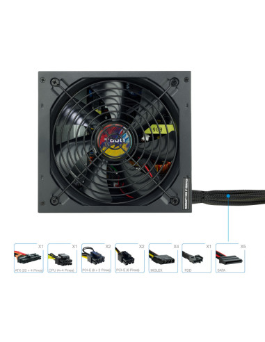 TooQ TQAPOLO-750SP unidad de fuente de alimentación 750 W 20+4 pin ATX ATX Negro