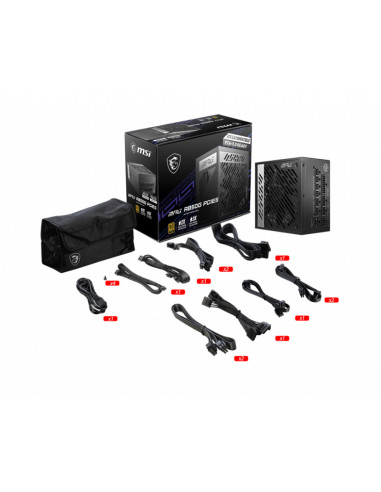 MSI MPG A850G PCIE5 unidad de fuente de alimentación 850 W 24-pin ATX ATX Negro