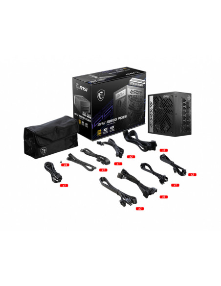MSI MPG A850G PCIE5 unidad de fuente de alimentación 850 W 24-pin ATX ATX Negro