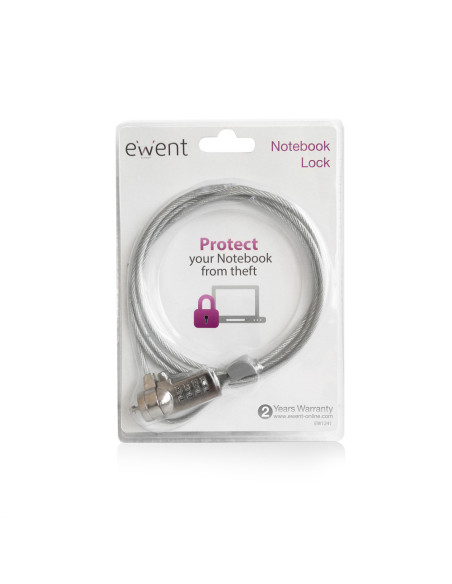 Ewent EW1241 cable antirrobo Plata 1,5 m