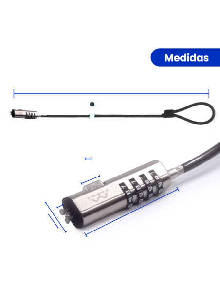 Ewent EW1238 cable antirrobo Negro 1,8 m