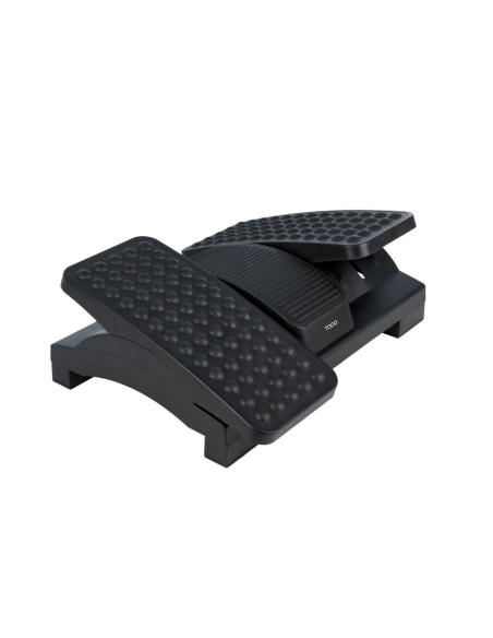 TooQ Reposapiés Ajustable en Altura e Inclinación, Negro