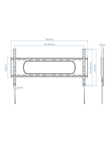 TooQ LP1090F-B soporte para TV 2,29 m (90") Negro