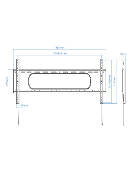 TooQ LP1090F-B soporte para TV 2,29 m (90") Negro