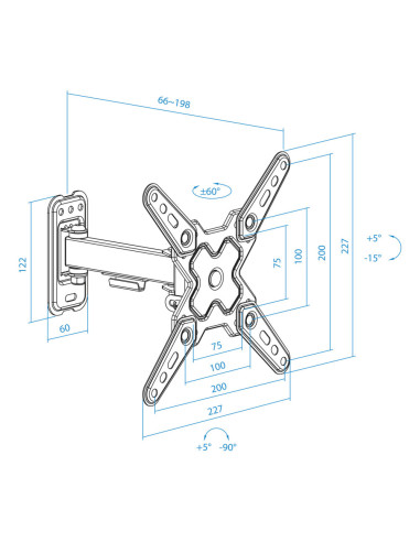 TooQ LP1343TN-B soporte para TV 109,2 cm (43")