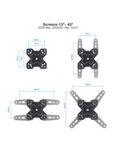TooQ LP1345TN-B soporte para TV 109,2 cm (43")