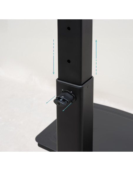 TooQ “COMETA” Soporte de Suelo con Ruedas con Regulación de Altura para Pantallas 37"- 70", Rotación 90°, Negro