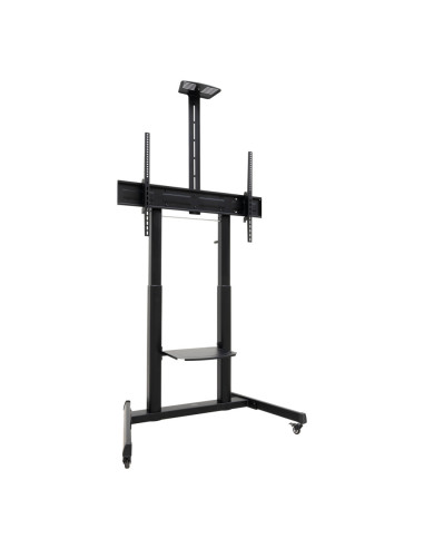 TooQ “AQUILES” Soporte de Suelo con Ruedas con Regulación de Altura para Pantallas 60"-100", Negro