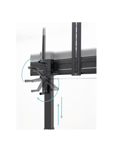 TooQ “AQUILES” Soporte de Suelo con Ruedas con Regulación de Altura para Pantallas 60"-100", Negro