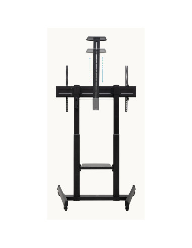 TooQ “AQUILES” Soporte de Suelo con Ruedas con Regulación de Altura para Pantallas 60"-100", Negro