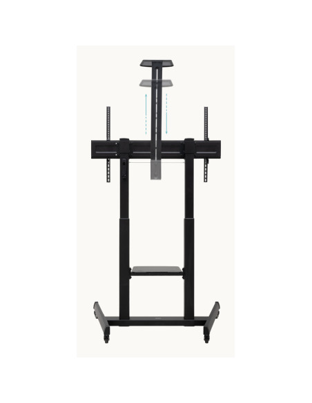TooQ “AQUILES” Soporte de Suelo con Ruedas con Regulación de Altura para Pantallas 60"-100", Negro