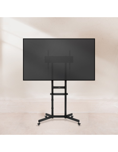 TooQ “KEFRÉN” Soporte de suelo con Ruedas para pantallas de 37”-70”, Negro